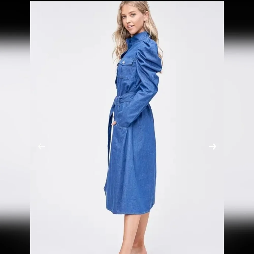 Misty Blue Denim Dress - Picture 5 of 10